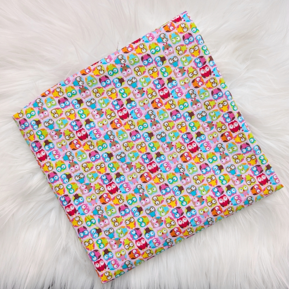Discontinued owl print quilting fabric piece